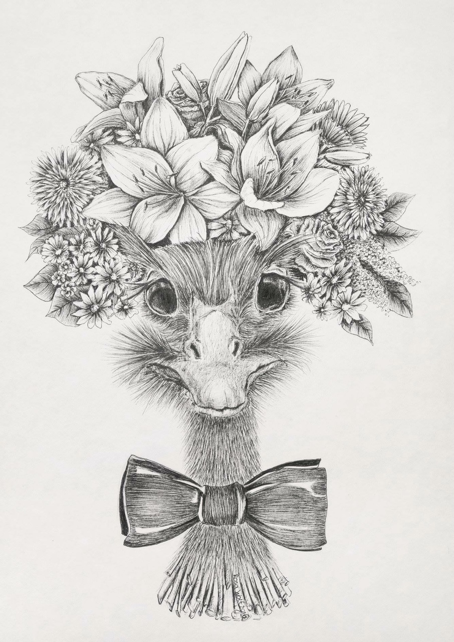 Rosa Wolf Blumenstrauss